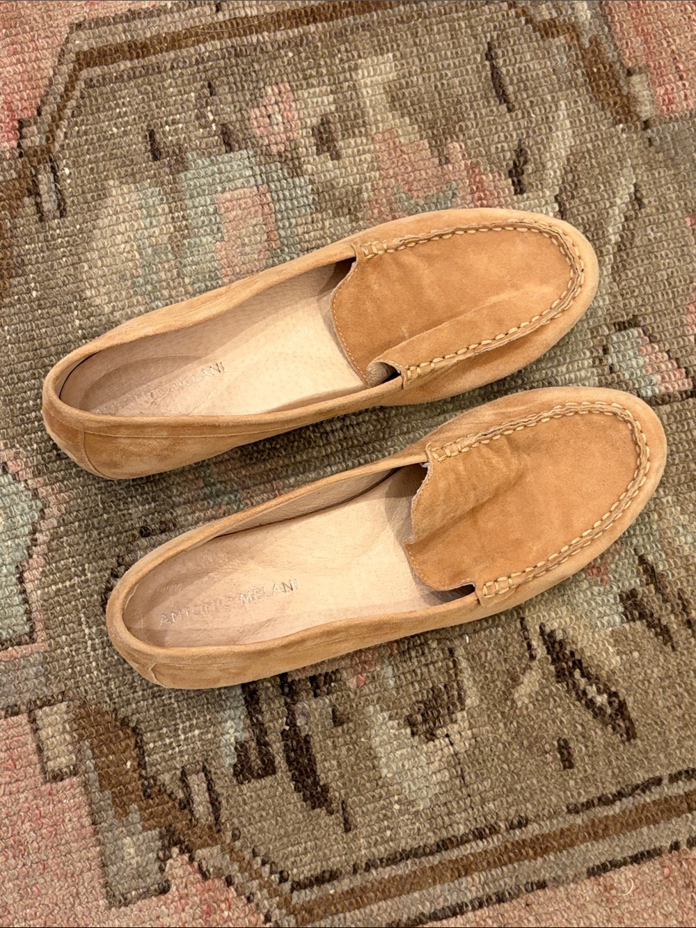 ANTONIO MELANI Suede Loafers in Tan / Camel